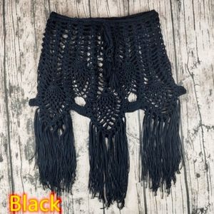 Elastic black crochet swimwear cover up size xSmall-MediumLarge